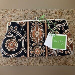 Vera Bradley Black and Brown Floral Clutch